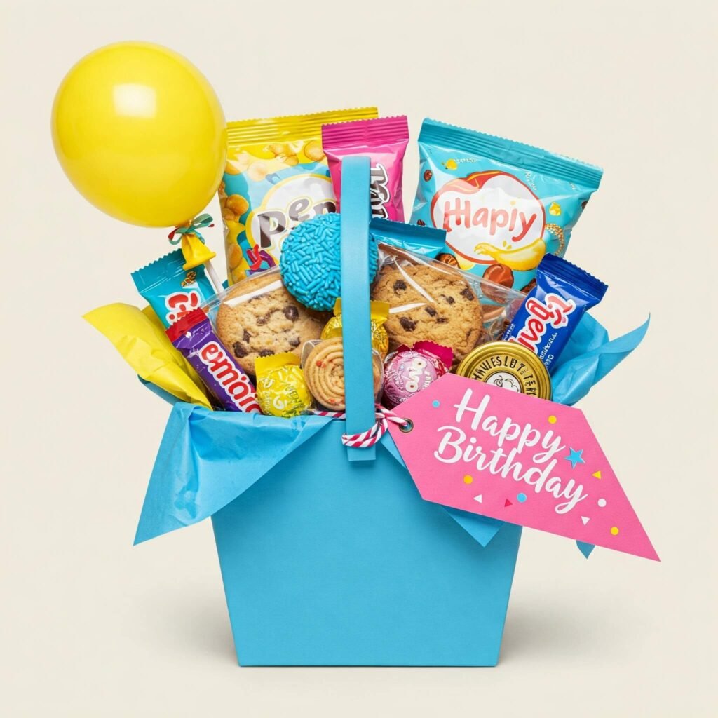 Colorful Birthday Gift Basket