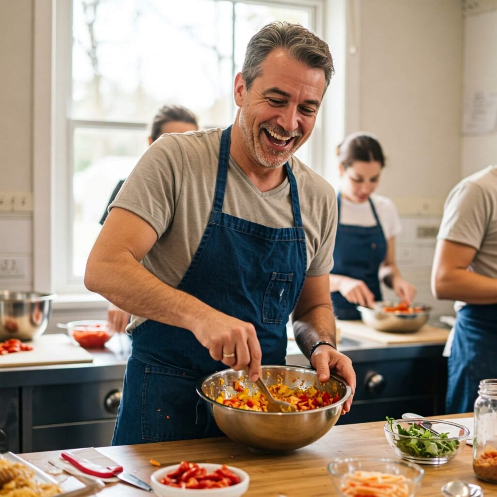 Smiling Man Cooking Class