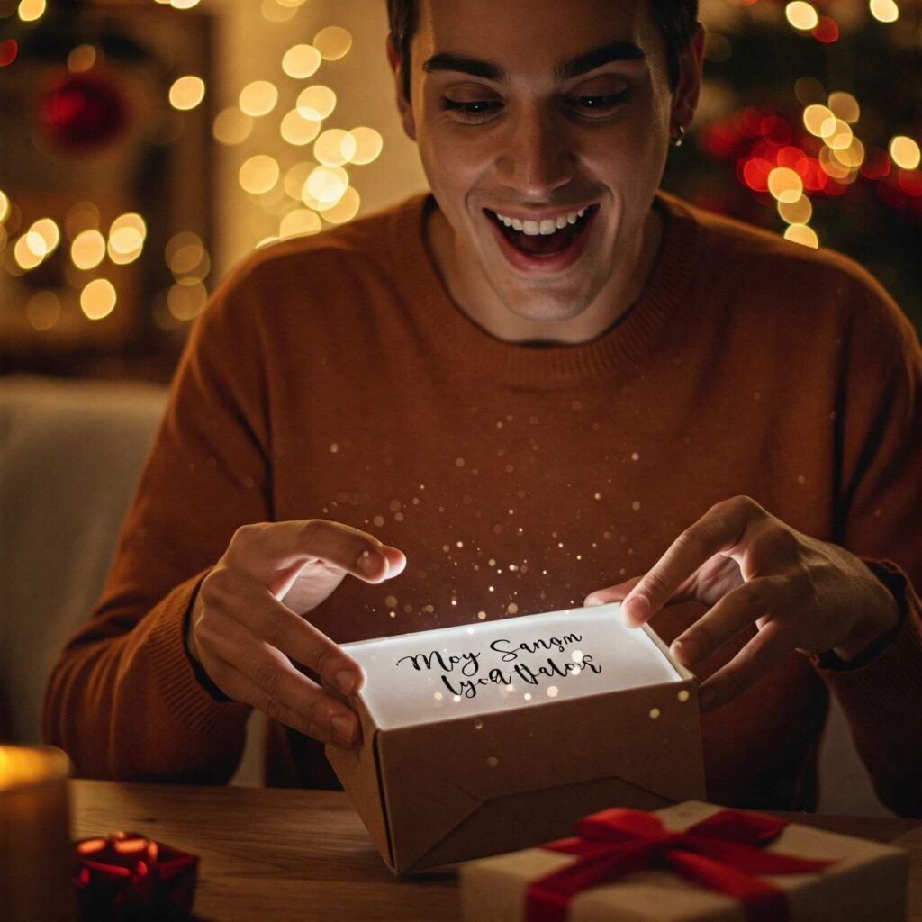 Joyful Gift Unwrapping Moment