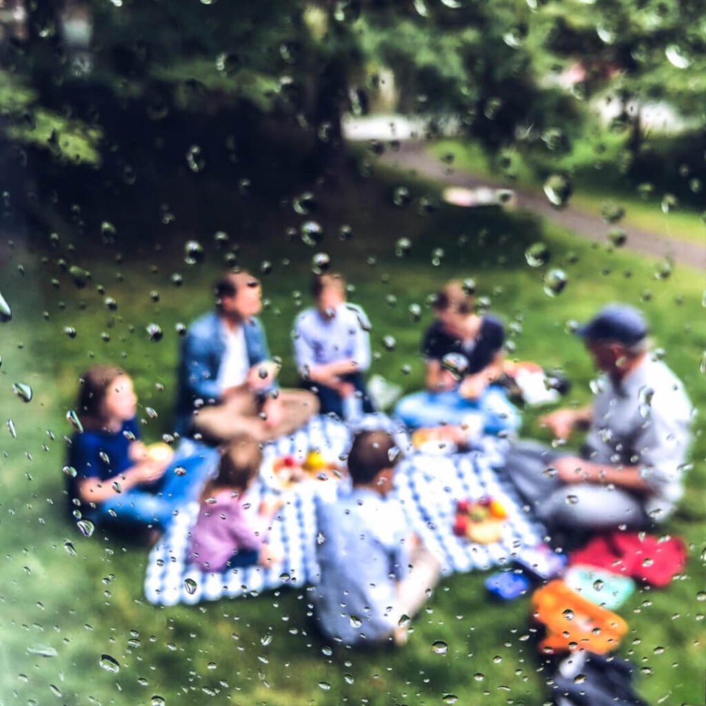 Fairy lights tangled over scribbled date map.