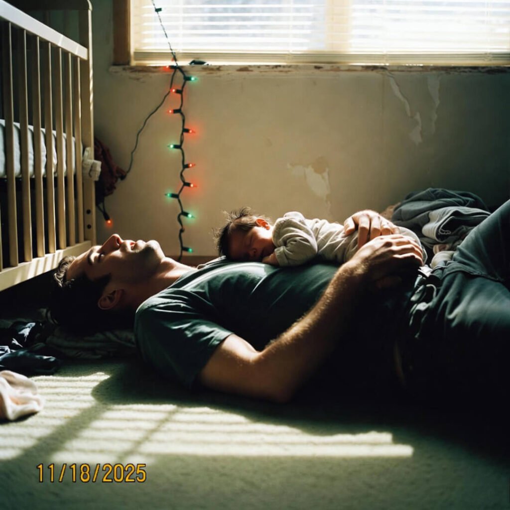 Garage peek at fuzzy socks.