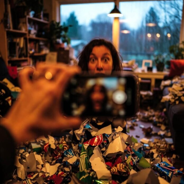 Shredded paper joy unwrap.