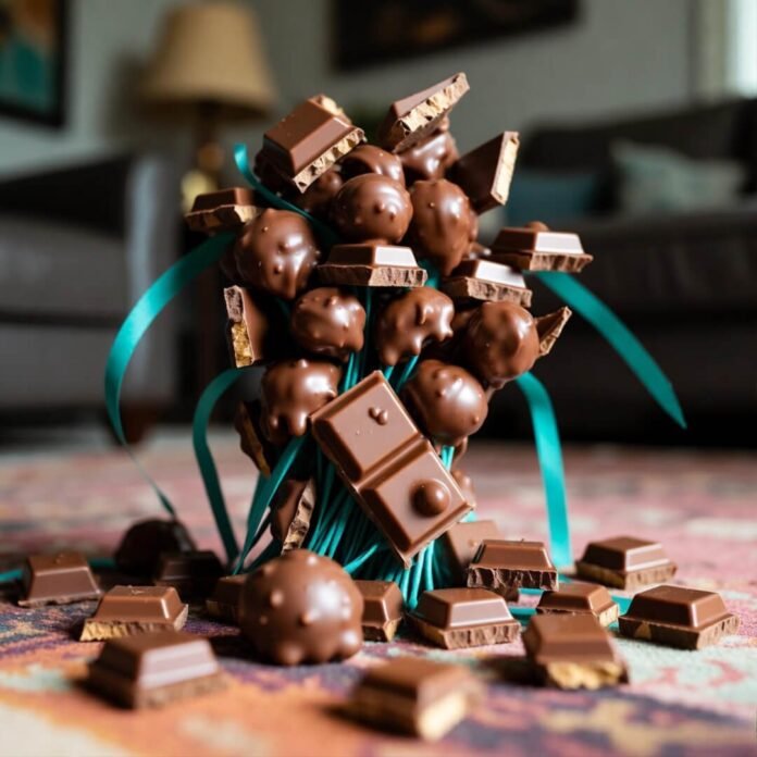 Lopsided melting chocolate bouquet screams 'I tried'.